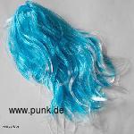 Perrücke blauweiße lange glatte Haare mit Pony