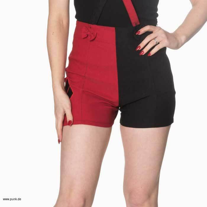 Banned: Juno Shorts, schwarz-rot