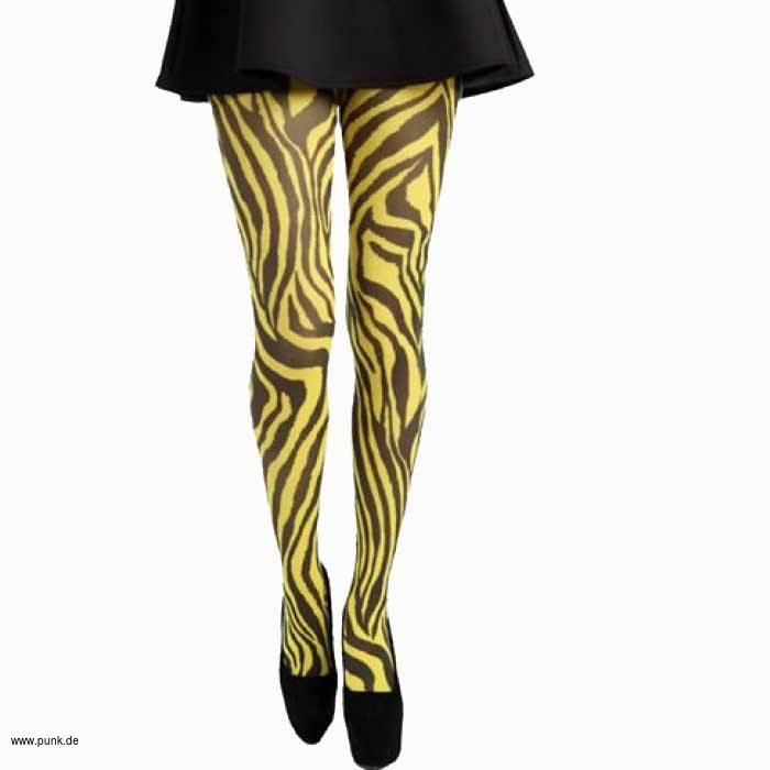 Pamela Mann: Zebra Strumpfhose, schwarz gelb