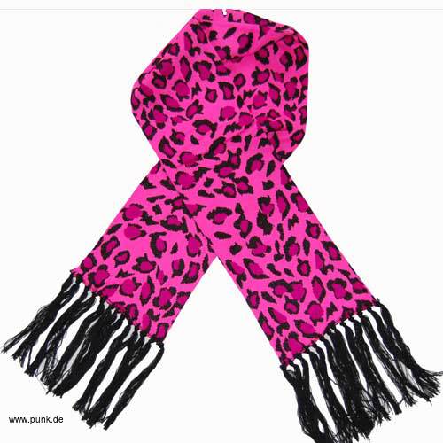 : Pinker Schal mit Leopardenmuster