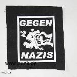 Gegen Nazis Aufnäher, rechteckig, gedruckt