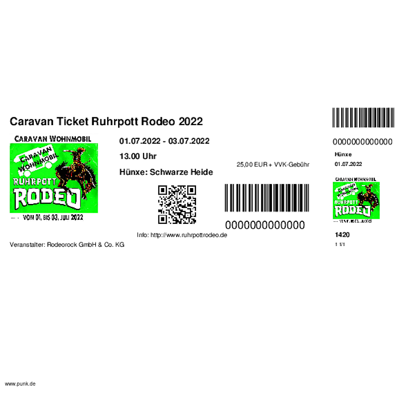 : HardTicket Caravan Ticket Ruhrpott Rodeo 2022