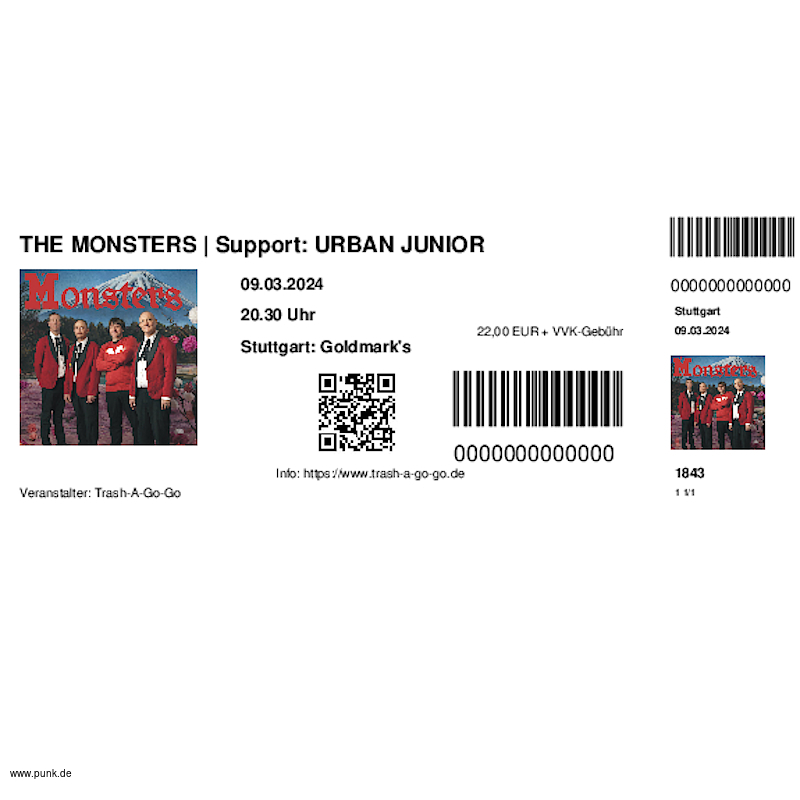: HardTicket THE MONSTERS | Support: URBAN JUNIOR